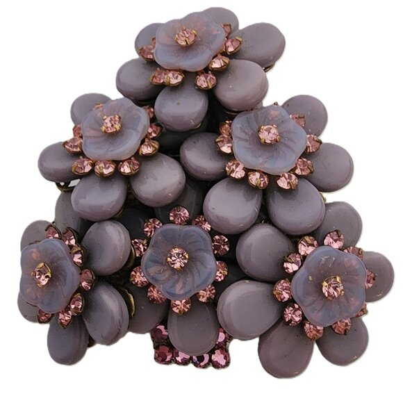 Stanley Hagler N.Y.C. Purple and Pink Flower Tree Brooch vintage - Picture 4 of 8